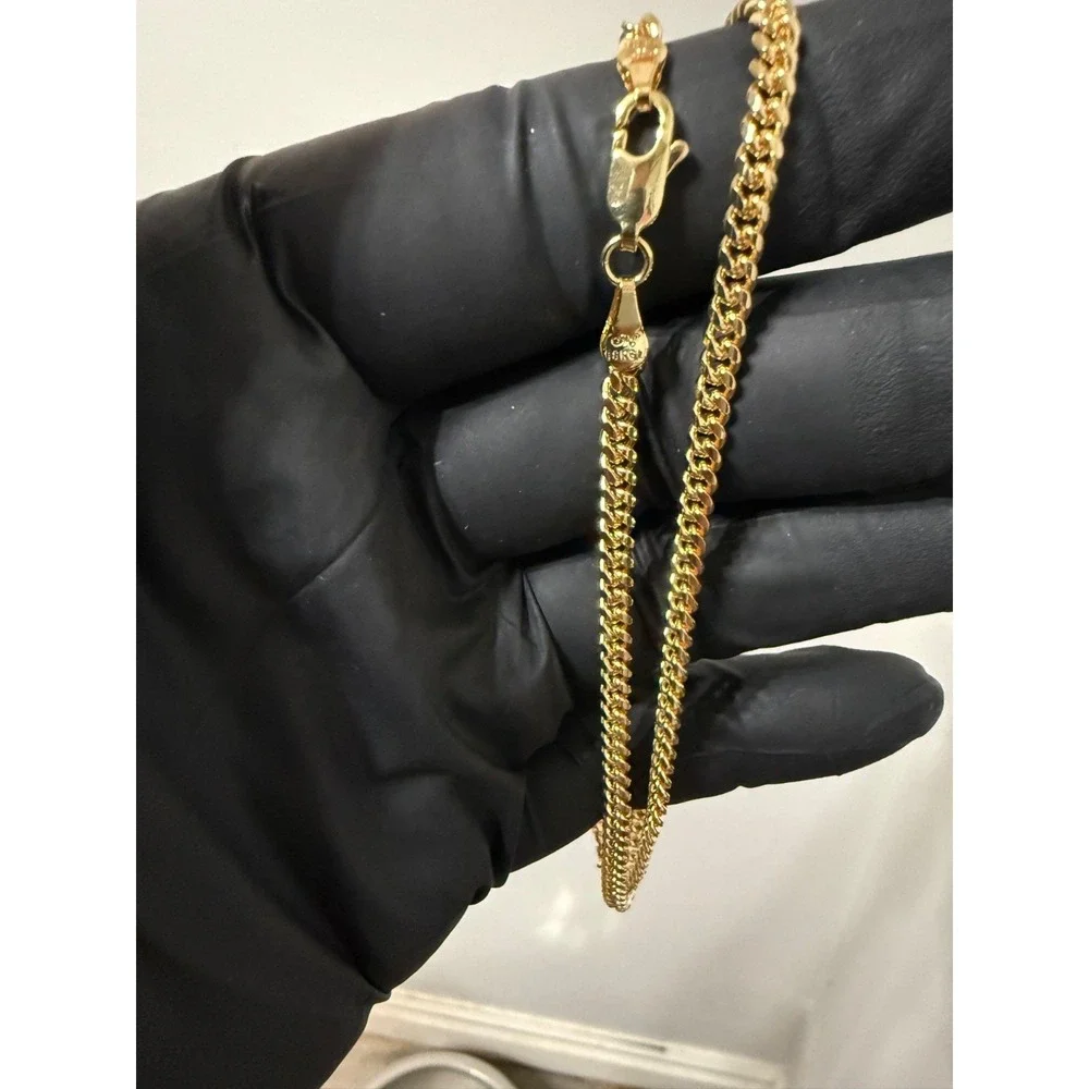 tight knit cuban 18k gold layered stamped 18 inch 3.5 mm lobster clasp